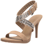 DKNY Women's Studded Buckle Pump Heel Sneaker, Taupe, 8.5